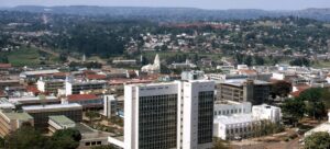 Areal shot of Kampala, Uganda